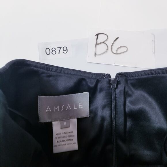 AMSALE Satin Peplum Strapless Long Gown Evening Dress Sweetheart Neckline - Picture 12 of 12